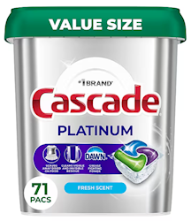 DISH SOAP, PODS, CASCADE, FRESH SCENT, 71 PODS/CT LARGE