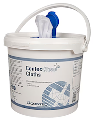 WIPES, CLOTH, CONTEC, WHITE, 75 WIPES/BUCKET, 6 BUCKETS/CT LARGE