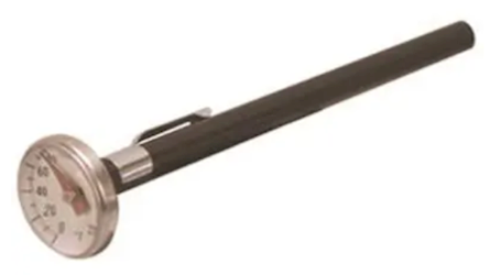 THERMOMETER, SUPCO, POCKET DIAL, 1" DIAMETER, 0-220 DEGREES FAHRENHEIT LARGE