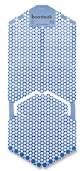 URINAL SCREENS, ANTI-SPLASH, VERTICAL, BOARDWALK, COTTON BLOSSOM SCENT, BLUE, 6/CT LARGE