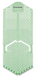 URINAL SCREENS, ANTI-SPLASH, VERTICAL, BOARDWALK, CUCUMBER MELON SCENT, GREEN, 6/CT LARGE