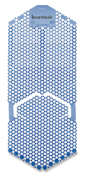 URINAL SCREENS, ANTI-SPLASH, VERTICAL, BOARDWALK, COTTON BLOSSOM SCENT, BLUE, 6/CT LARGE