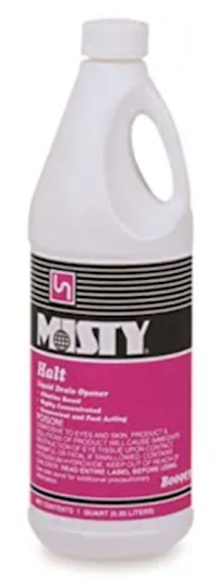 DRAIN OPENER, MISTY HALT, LIQUID, 32 OZ, 12/CT MAIN