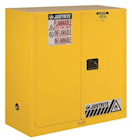 SAFETY STORAGE CABINET, JUSTRITE, YELLOW, MANUAL CLOSE, 30 GALLON, 44" X 43" X 18" THUMBNAIL
