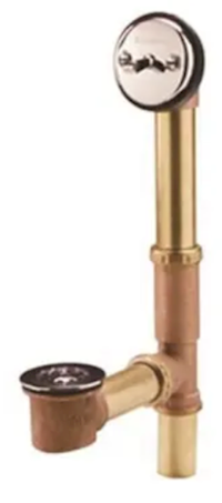 TRIP LEVER, WASTE AND OVERFLOW DRAIN, GERBER PLUMBING, CHROME, 1 1/2" MAIN