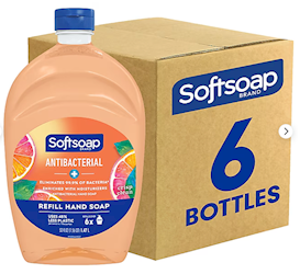 HAND SOAP, ANTIBACTERIAL, LIQUID, SOFTSOAP, CRISP CLEAN SCENT, 50 OZ, 6/CT LARGE