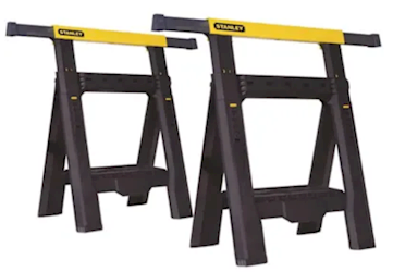 SAWHORSE, FOLDING, ADJUSTABLE, PLASTIC, 2-WAY, STANLEY, 32", 2/CT LARGE