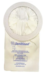 VACUUM BAGS, JANITIZED, FOR WINDSOR V6 BACKPACK, EQUIVALENT TO 68075 & 89198910, 10 BAGS/CT LARGE