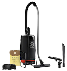 VACUUM, BACKPACK, HOOVER, CORDLESS, BLACK/RED LARGE