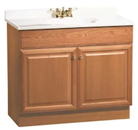 BATHROOM VANITY, CABINET, RSI, OAK, WITH TOP, 36" X 31" X 18" MAIN
