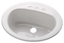 BATHROOM SINK, OVAL, BOOTZ INDUSTRIES, AZALEA, SELF-RIMMING, WHITE THUMBNAIL