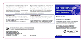 REPLACEMENT LABELS, BRIGHTON PROFESSIONAL, FOR DISSOLVABLE PORTION PACKETS ALL PURPOSE CLEANER, 1/EA THUMBNAIL