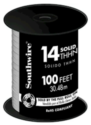 WIRE, 14 SOLID CU THHN, COPPER, PVC, SOUTHWIRE, 100 FT LARGE