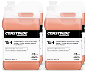 HAND SOAP, LIQUID, COASTWIDE PROFESSIONAL 154, ANTIBACTERIAL, 1 GALLON, 4/CT LARGE