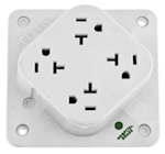 OUTLET, HOSPITAL-GRADE, STANDARD, 20 AMP 125 VOLT, 4-OUTLET, 4-PLEX, WHITE THUMBNAIL