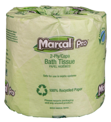 TOILET TISSUE, 1-PLY, RECYCLED, SMALL CORE, 1000 SHEETS/ROLL, 96 ROLLS/CT LARGE