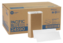 PAPER TOWELS, MULTIFOLD, PACIFIC BLUE BASIC, 1-PLY, RECYCLED, WHITE, 250 SHEETS/PK, 16 PACKS/CT THUMBNAIL