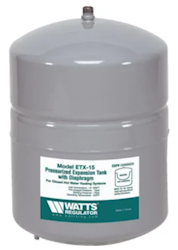 WATER EXPANSION TANK, WATTS ETX-15, 2.1 GALLON, 1/2" NPT CONNECTION, NON-POTABLE LARGE