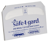 TOILET SEAT COVERS, PACIFIC BLUE SAFE-T-GARD, 1/2 FOLD, WHITE, 250/PK, 4 PACKS/CT THUMBNAIL