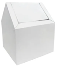 SANITARY NAPKIN WASTE RECEPTACLE, FLOOR, DOUBLE ENTRY, SWING TOP, WHITE, 9" THUMBNAIL