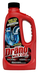 DRAIN MAINTAINER, CLOG REMOVER, DRANO PRO STRENGTH MAX GEL, 32 OZ, 12/CT LARGE
