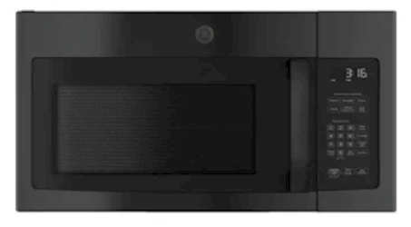 MICROWAVE, BLACK, OVER THE RANGE, RECIRCULATION VENT, GE, 1.6 CU FT LARGE