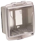 RECEPTACLE COVER, HEAVY-DUTY, WEATHERPROOF, NON-METALLIC, RED DOT, 2-GANG, 2-7/8" DEEP THUMBNAIL