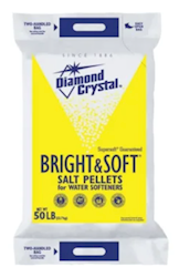 WATER SOFTENER SALT, DIAMOND CRYSTAL, BRIGHT AND SOFT PELLETS, 50 LB BAG (MIN 6 / BULK) LARGE