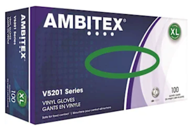 DISPOSABLE GLOVES, AMBITEX, CLEAR, VINYL, 3 MIL, XL, 100 GLOVES (MIN 17 BOXES / BULK) LARGE