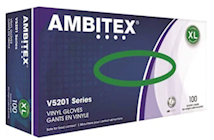 DISPOSABLE GLOVES, AMBITEX, CLEAR, VINYL, 3 MIL, XL, 100 GLOVES (MIN 17 BOXES / BULK) THUMBNAIL