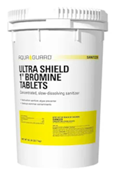CHLORINATING TABLETS, SANITIZER, AQUAGUARD ULTRA SHIELD, BROMINE, 1 IN TABLETS, 50 LB BUCKET LARGE