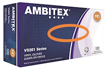 DISPOSABLE GLOVES, AMBITEX, 3 MIL, VINYL, CLEAR, M, 100 GLOVES/CT (MIN 17 / BULK) THUMBNAIL