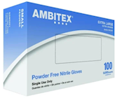DISPOSABLE GLOVES, AMBITEX, BLUE, NITRILE, POWDER-FREE, XL, 100/CT (MIN 7 / BULK) THUMBNAIL