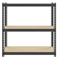 SHELVES, STORAGE, GARAGE UNIT, SPACE SOLUTIONS, 3-TIER, BLACK MAIN