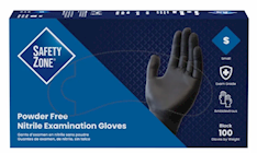 DISPOSABLE GLOVES, SAFETY ZONE, NITRILE, POWDER-FREE, BLACK, S, 100 GLOVES/CT (MIN 12 / BULK) THUMBNAIL