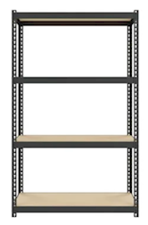 SHELVING,4-SHELF, STEEL, GARAGE STORAGE UNIT, SPACE SOLUTIONS, BLACK LARGE