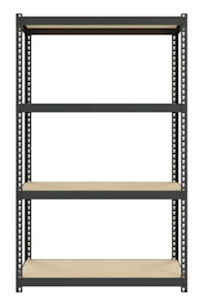 SHELVING,4-SHELF, STEEL, GARAGE STORAGE UNIT, SPACE SOLUTIONS, BLACK MAIN