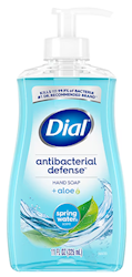HAND SOAP, ANTIBACTERIAL, DIAL, LIQUID, PUMP, SPRING WATER SCENT, 1/EA LARGE