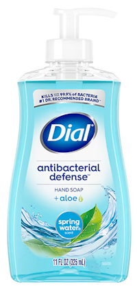 HAND SOAP, ANTIBACTERIAL, DIAL, LIQUID, PUMP, SPRING WATER SCENT, 1/EA MAIN