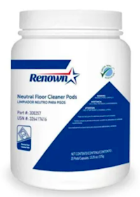 FLOOR CLEANER, NEUTRAL, PODS, RENOWN, 25/CT (MIN 2 CASES / BULK) MAIN