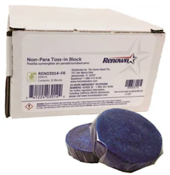 URINAL TOSS BLOCKS, RENOWN, NON-PARA, CHERRY SCENT, 4 OZ, 12/CT (MIN 2 CASES / BULK) LARGE