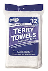 BAR TOWELS, ALL-PURPOSE, TERRYCLOTH, INTEX, 12/BAG, 800507 (MIN 12 BAGS / BULK) LARGE