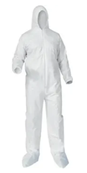 COVERALLS, KLEENGUARD A35, DISPOSABLE, LIQUID PARTICLE PROTECTION, WHITE, 3XL, 38952 (MIN 8 / BULK) LARGE