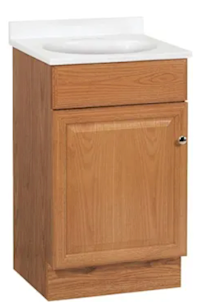 VANITY CABINET, WITH TOP, OAK, SEASONS, 18" X 16" X 35" MAIN