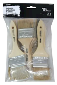 PAINT BRUSH SET, LINZER, 2", FLAT CHIP, 15/CT MAIN