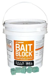 RODENTICIDE, PEANUT BUTTER FLAVOR, JT EATON, BAIT BLOCK, 9 LB PAIL MAIN