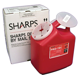 SHARPS CONTAINER, COVIDIEN SHARPS DISPOSAL BY MAIL, 2 GALLON, RED, 2/PK LARGE