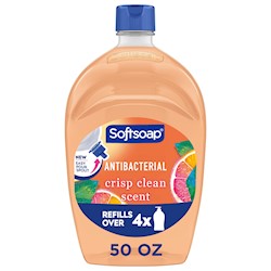 HAND SOAP, LIQUID, REFILL, ANTIBACTERIAL, CRISP CLEAN SCENT, SOFTSOAP, 50 OZ, 3/CT (61048277CT) LARGE