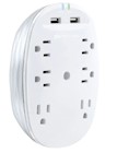 SURGE PROTECTOR, ELECTRICAL STUDIO 2.4, 6 OUTLETS PLUS 2 USB PORTS, WHITE THUMBNAIL