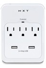 SURGE PROTECTOR, NXT TECHNOLOTIES, 3 OUTLETS PLUS 2 USB PORTS, WALL MOUNT, WHITE THUMBNAIL